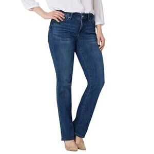 NYDJ Barbara Bootcut Jeans Studded Embroidered Back Pockets Jeans Stretchy Sz 6